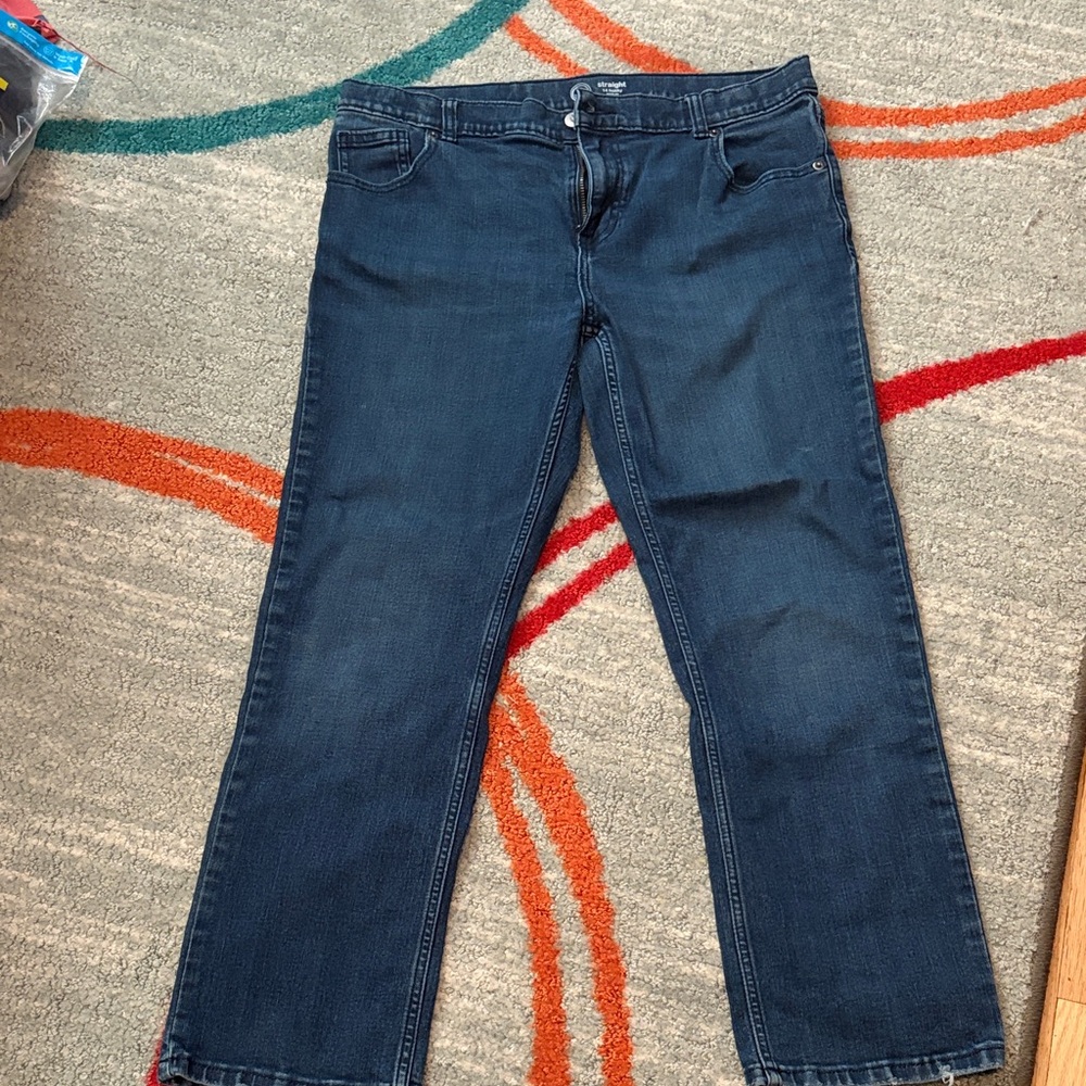 wonder nation boy’s Straight-Leg Dark Blue Jeans, 14 husky
